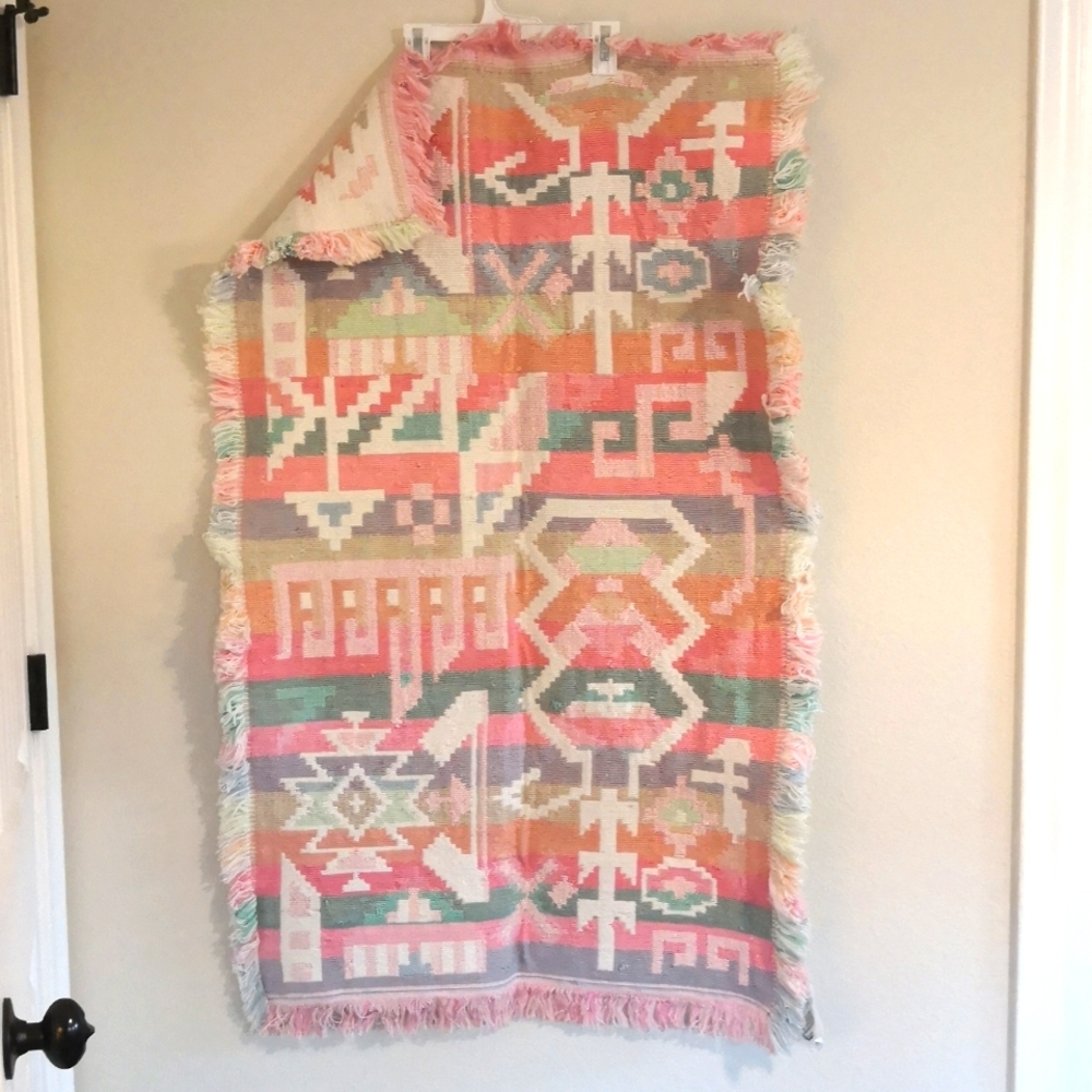 Southwest pastel print woven rug/tapestry